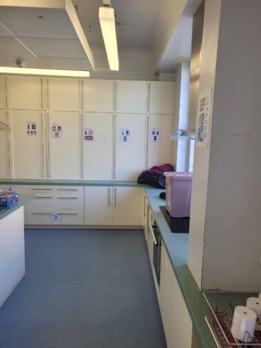 Photos of the original CRMZ Domestic Teaching Kitchen