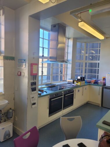 Photos of the original CRMZ Domestic Teaching Kitchen